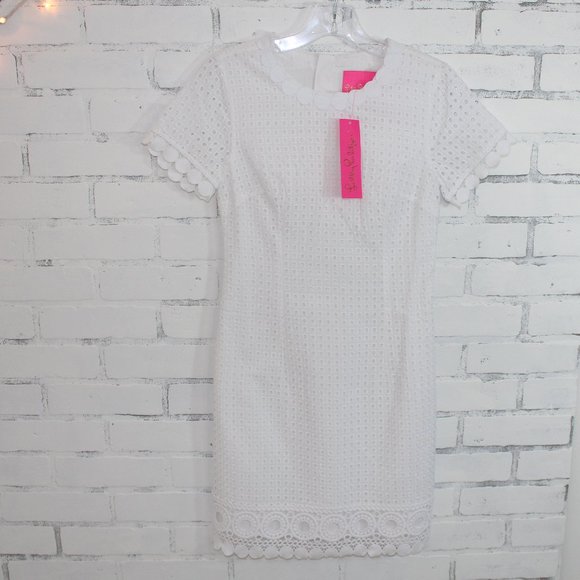 Lilly Pulitzer Jennifer Shift White Eyelit Dress - Picture 1 of 7